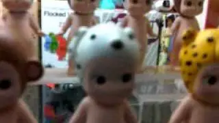 moby.com video blog entry #13 - mini kewpie dolls in tiny mini hats