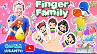 Finger Family - Olivia Susanto - bermain balon air