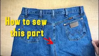 Long-awaited & DETAILLED: Jeans Waist Take-in Sewing the Flatfell Seam in Center Back