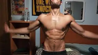teen Bodybuilder shredded abs and bicep peak flex