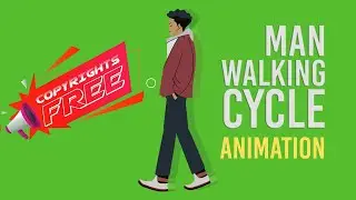 Man walking Cycle - loop - Green screen - Copyrights FREE