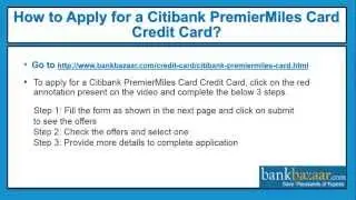 How to Apply for a Citibank Premier Miles Card Credit Card
