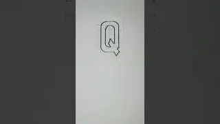 Double stroke vertical capital letters Q 