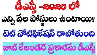 💥జాబ్ కేలండర్ ప్రకారమే టెట్ డీఎస్సీ|| 15000 పోస్టులు ఉంటాయా?#dsc
