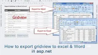 How to export gridview to excel & Word in asp.net