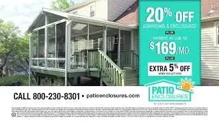 Patio Enclosures Sunroom Sale | 20% Off Sunrooms* PLUS Great Financing - Act Now for Extra 5% Off*