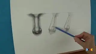 How to draw a nose - step by step.