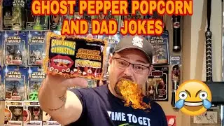 EATING GHOST PEPPER POPCORN WHILE TELLING DAD JOKES