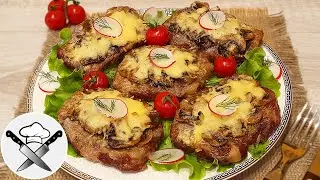 🥩 Мясо запеченное в духовке с грибами и сыром