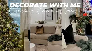 Neutral Christmas Decorating Ideas|Decorate with Me|Family Room