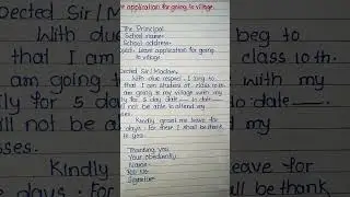 Leave application for going to Village in English l