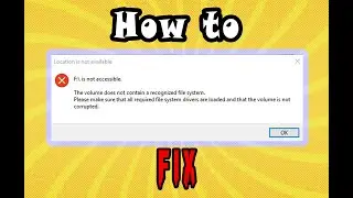 How to FIX Volume Not Accessible | The Volume does not contain a recognized file system STEP 01