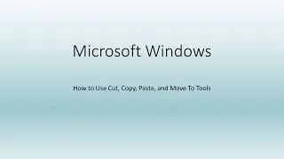 How to Cut, Copy, Paste, and use Move To in File Explorer