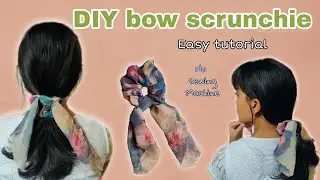 How to make Scrunchie with bow | DIY bow Scrunchie | No Sewing Machine | Easy DIY Scrunchie tutorial