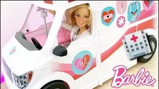 Unboxing an BARBIE AMBULANCE care clinic play-set  (Mattel)
