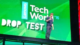 Ashton Kutcher drop tests the Moto Z at Lenovo Tech World!