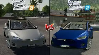 Farming Simulator 19 mod Tesla Model X vs Farming Simulator 22 mod Tesla Model X - Where is better?