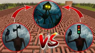SIRENHEAD VS TRAFFIC LIGHT HEAD VS HOUSEHEAD In Garry's Mod