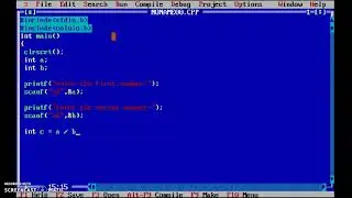 Divide program in turbo C/C++