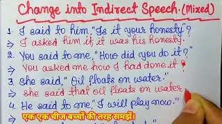 Direct and Indirect Speech/Mixed Sentences Indirect Speech/Narration in English Grammar