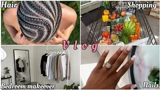 Monthly Maintenance vlog | Hair | Nails | Grocery Shopping🛒🛍️ | Bedroom Makeover || VLOG