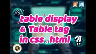 explain table  display and table tag in CSS styles