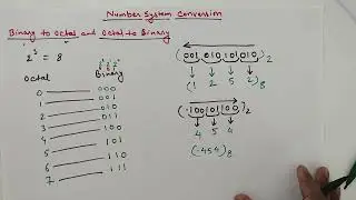 Binary to Octal and Octal to Binary conversion | Number system conversion | Digital Electronics