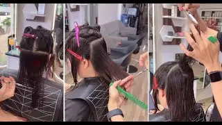 Medium Length Layered Haircut Women Full Tutorial Steps | Long Bob Cut