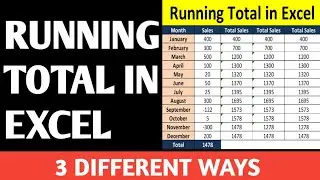 #55 3 Tricks To Running Total in Excel In Hindi || Easy Way to Calculate Running Total in Excel