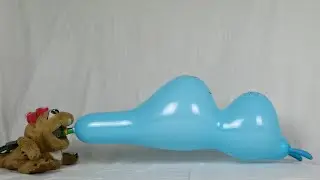 078 - blow to pop rabbit shaped balloon