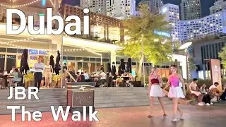 Dubai [4K] Night JBR, The Walk Walking Tour 🇦🇪