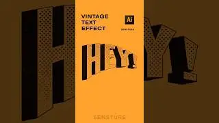 HEY ! Vintage 3D Text Effect In Illustrator 