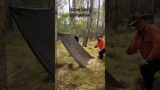 How to make a rope only ridgeline for shelter. Easy knots and hitches and all you need. KISS