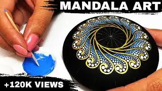 How to Mandala Stones Dot Art | Mandala for Beginners | Tutorial Rocks Painting