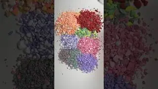 ASMR colourful pebbles crush