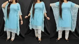 पुराने दुपट्टे से Kaftan Kurti Design Cutting And Stitching/Old Dupatta into Kaftan DIY/Kaftan Dress