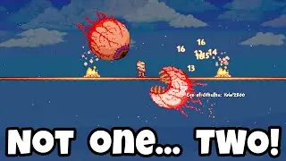 When you are AMBUSHED by TWO EYES of CTHULHU in Terraria | Epic Battle