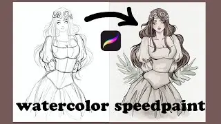 Watercolor process speedpaint (Procreate)