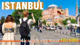 ISTANBUL TURKEY 🇹🇷 - ISTANBUL CITY CENTER 4K HDR WALKING TOUR