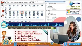 how to adding transitions effects in power point | how to insert sound clips in power point