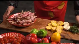 Баранина корейка на мангале.