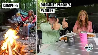 Scrambled Pancakes #vanlife | Roan Mtn State Park Campground | Americano Steak House  Review