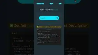 🔍 Hidden Search Bar Animation Using HTML & CSS 