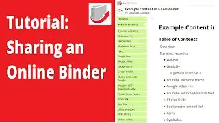 Online Binders: Sharing a LiveBinder