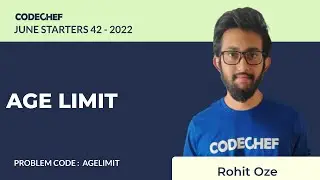 AGELIMIT | AGE LIMIT | June Starters42 2022 | Problem Solutions | CodeChef