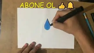 Sevimli Su Damlası Nasıl Çizilir,Kolay Çizimler-Nasıl Çizilir,Çok Kolay Su Damlası Çizimi!,