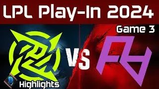 NIP vs RA Highlights Game 3 | LPL Play-In Summer 2024 | Ninjas in Pyjamas vs Rare Atom by Onivia