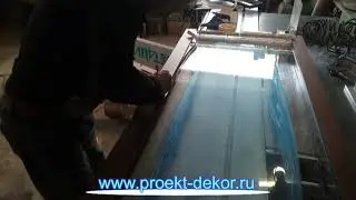 Оклейка вертикальных профилей водопада