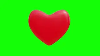 Love heart animated green screen video footage