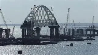 Строительство Керченского моста (сентябрь, 2017).